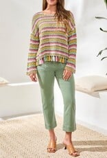 TRIBAL Open Knit Tassel Sweater