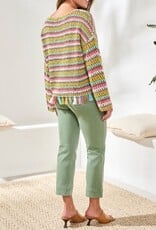 TRIBAL Open Knit Tassel Sweater