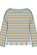 TRIBAL Open Knit Tassel Sweater