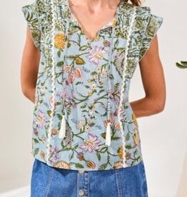 TRIBAL Poplin Mixed Print Blouse