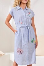 TRIBAL Embroidered Shirt Dress