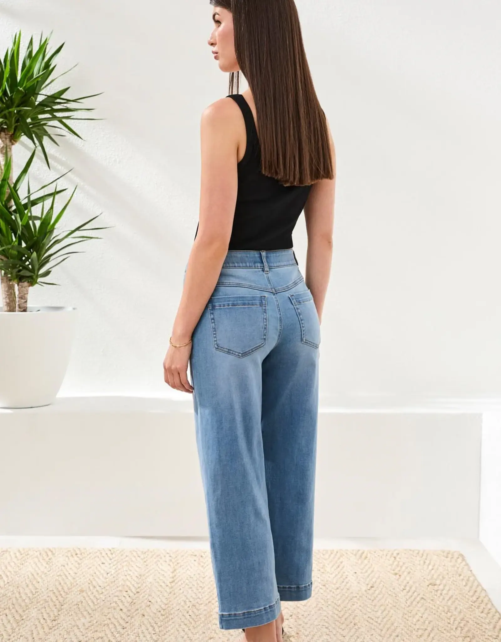 TRIBAL Audrey Wide Leg Cropped Jeans