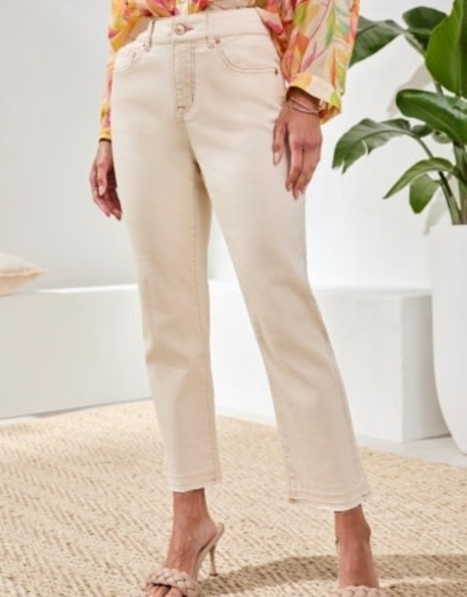 TRIBAL Micro Flare Cropped Jeans