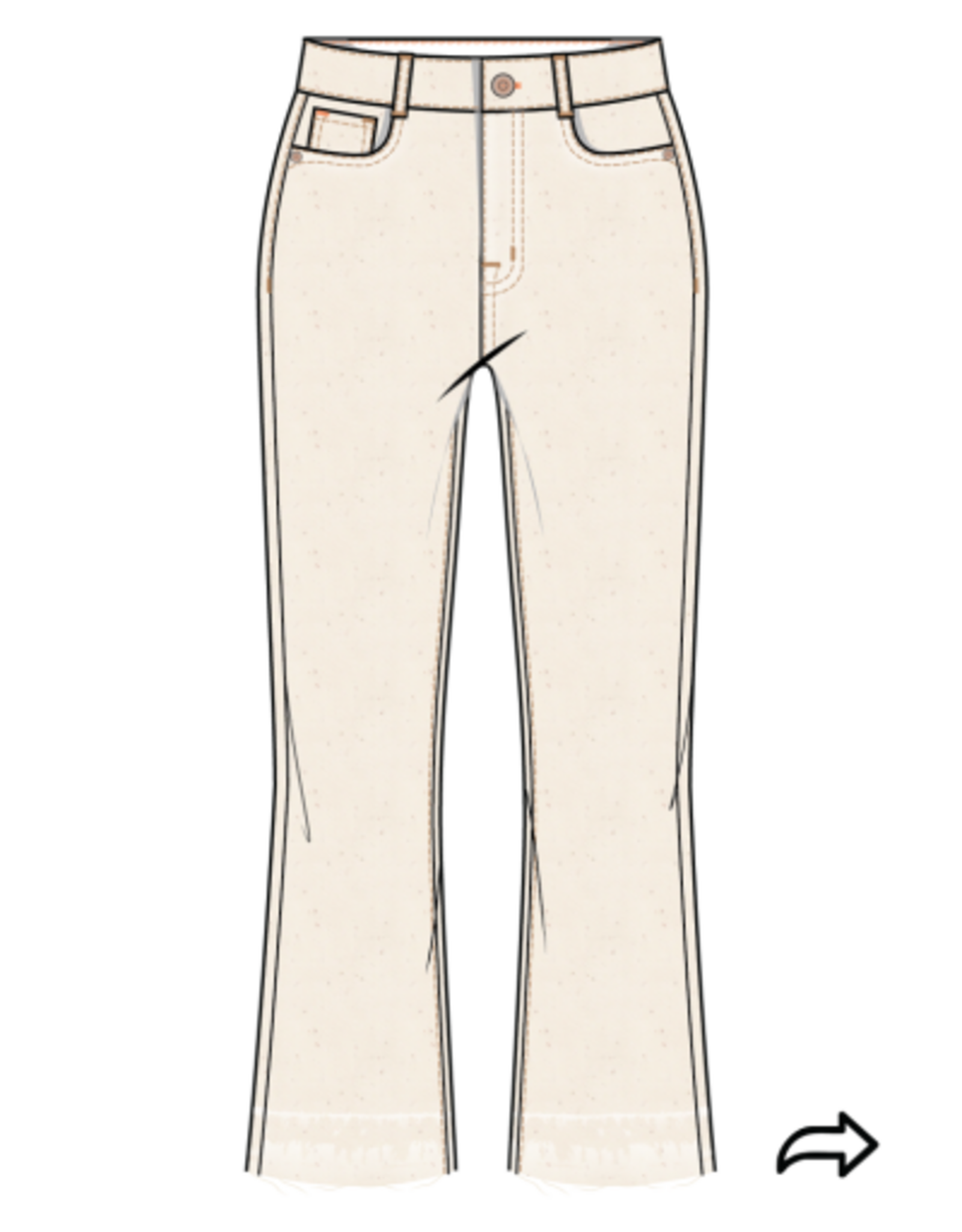 TRIBAL Micro Flare Cropped Jeans