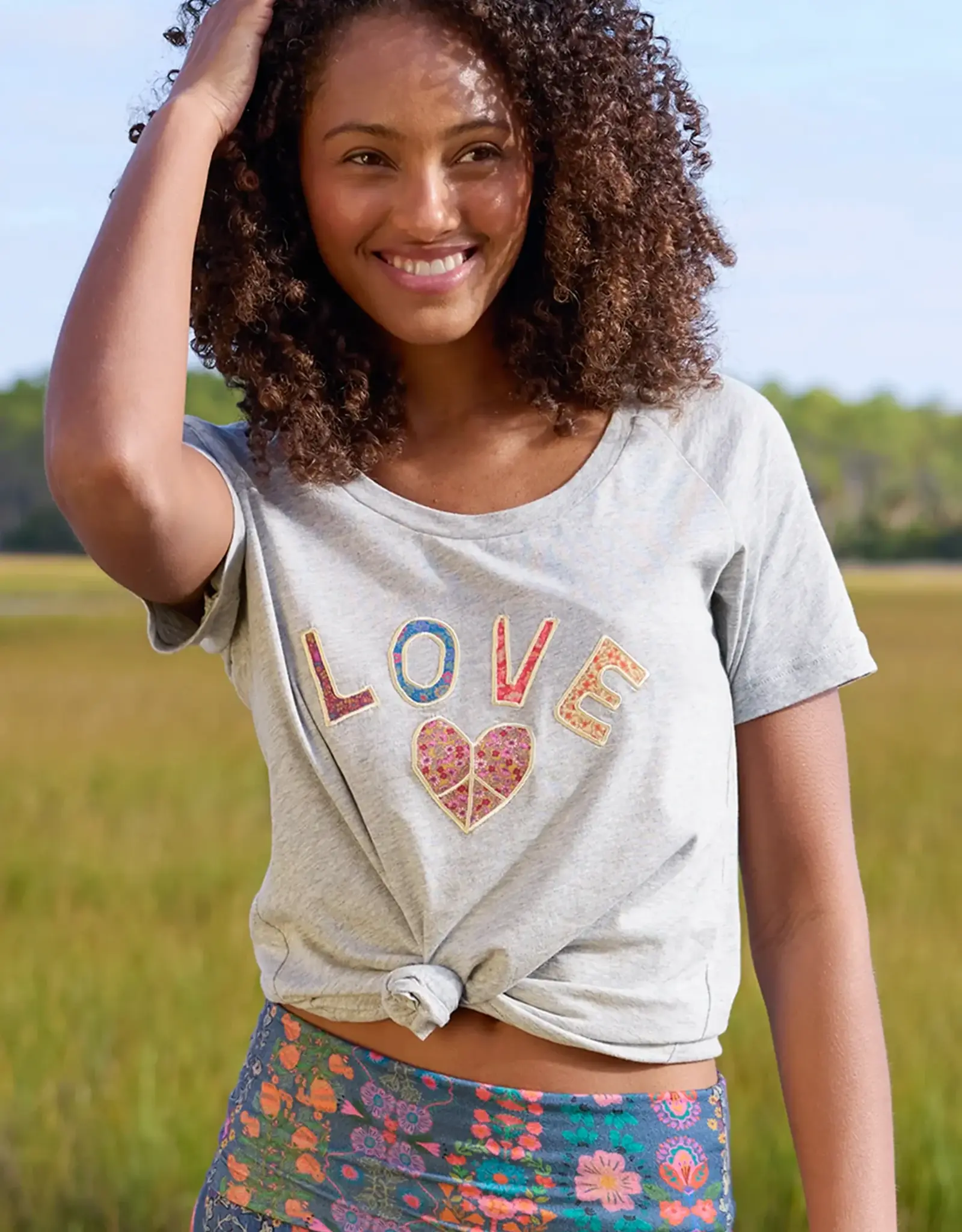 Natural Life Boho Applique Love/Peace