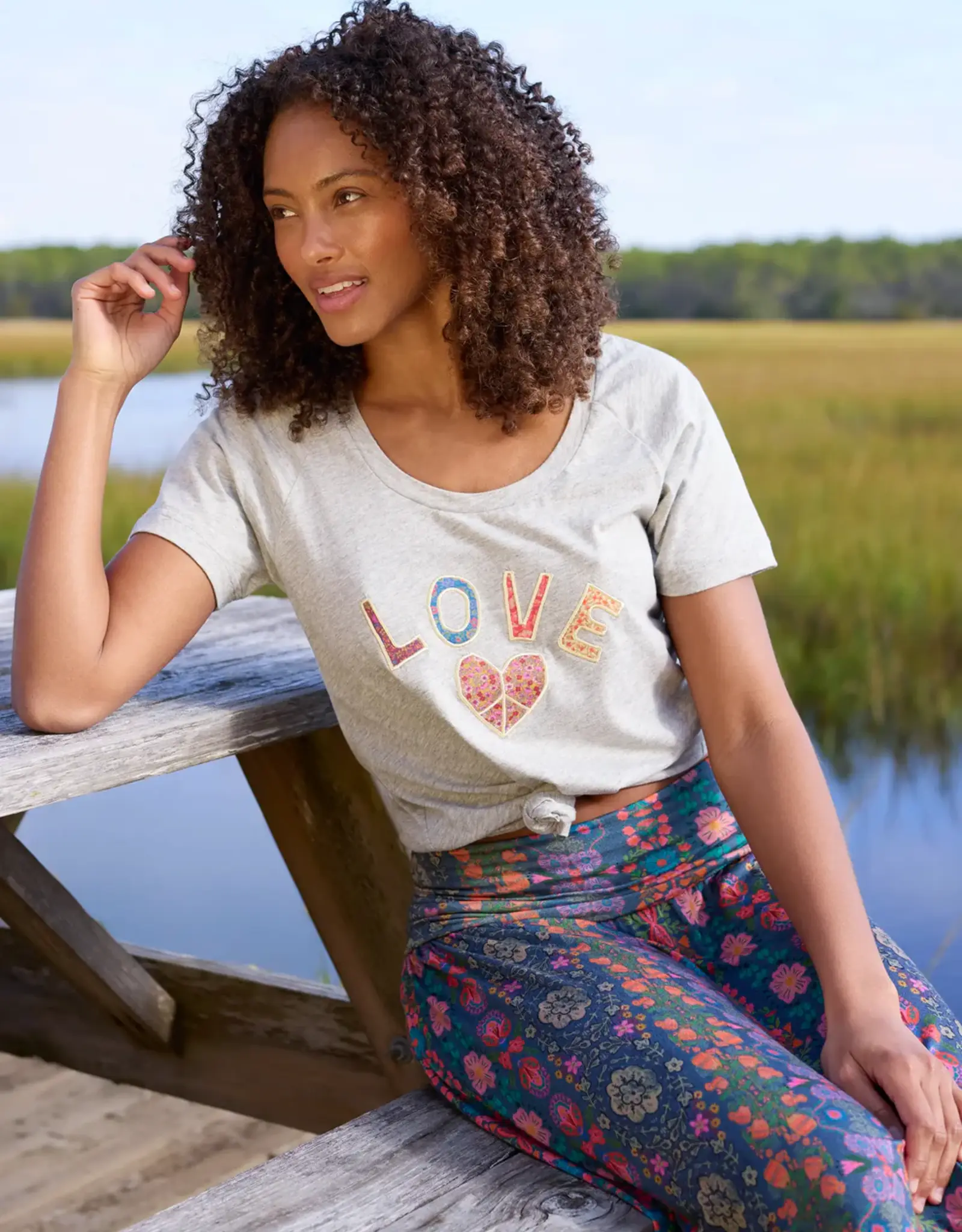 Natural Life Boho Applique Love/Peace