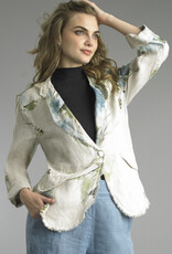 Tempo Paris Floral Linen Button Jacket