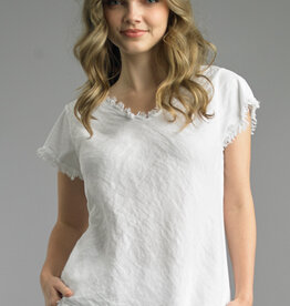 Tempo Paris Linen Fray Edge Tee