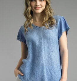 Tempo Paris Linen Fray Edge Tee