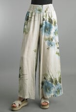 Tempo Paris Smocked Floral  Wide Leg Pant