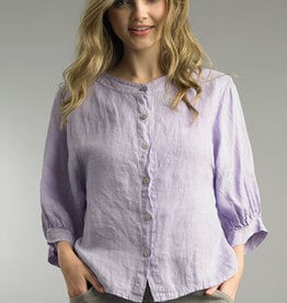 Tempo Paris Button Front Linen Blouse