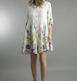 Tempo Paris Floral Linen Pocket Dress