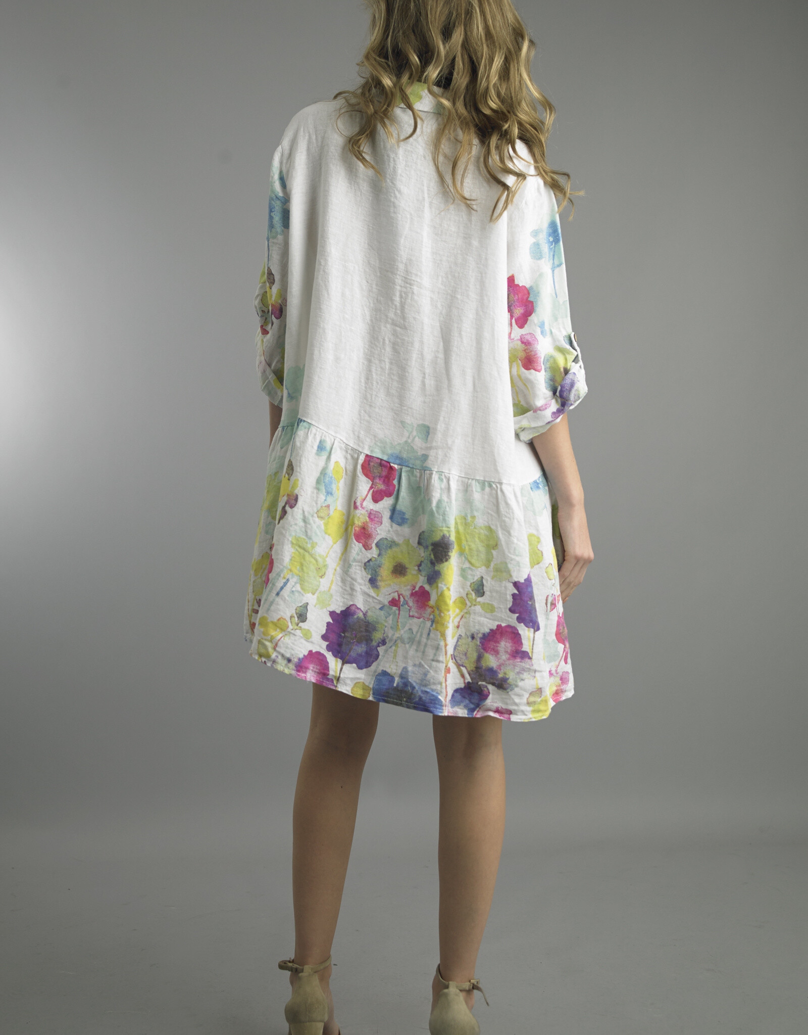 Tempo Paris Floral Linen Pocket Dress