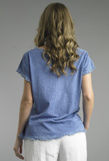 Tempo Paris Linen Fray Edge Tee