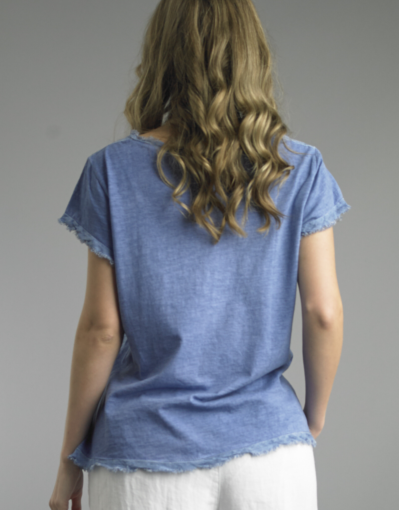 Tempo Paris Linen Fray Edge Tee