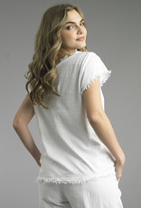 Tempo Paris Linen Fray Edge Tee