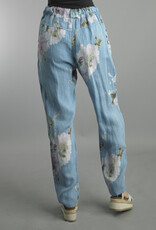 Tempo Paris Tie Front Floral Linen Pant