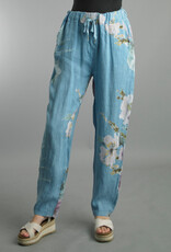 Tempo Paris Tie Front Floral Linen Pant