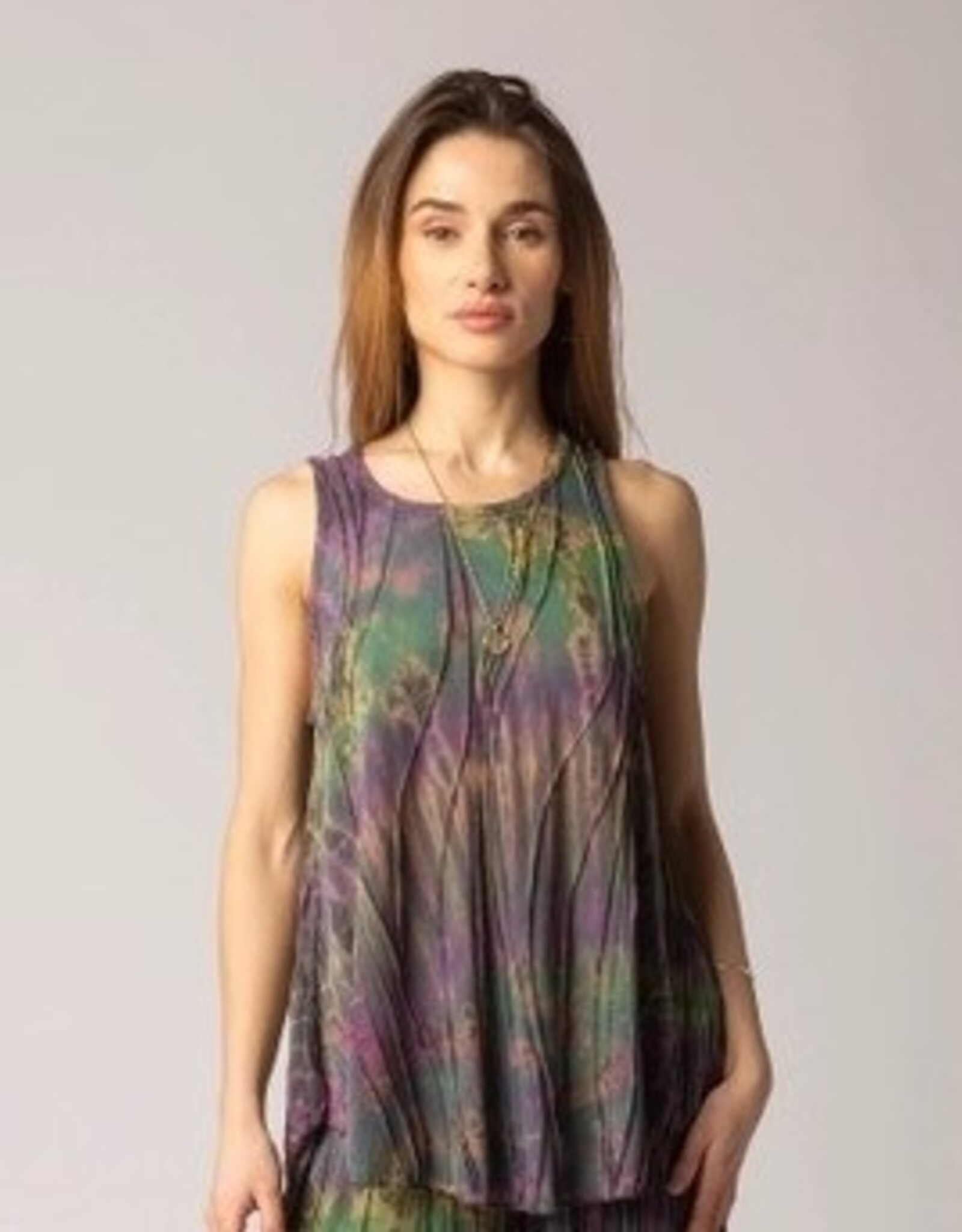 Windhorse Trading Inc. Tie Dye Stitched Tank Top
