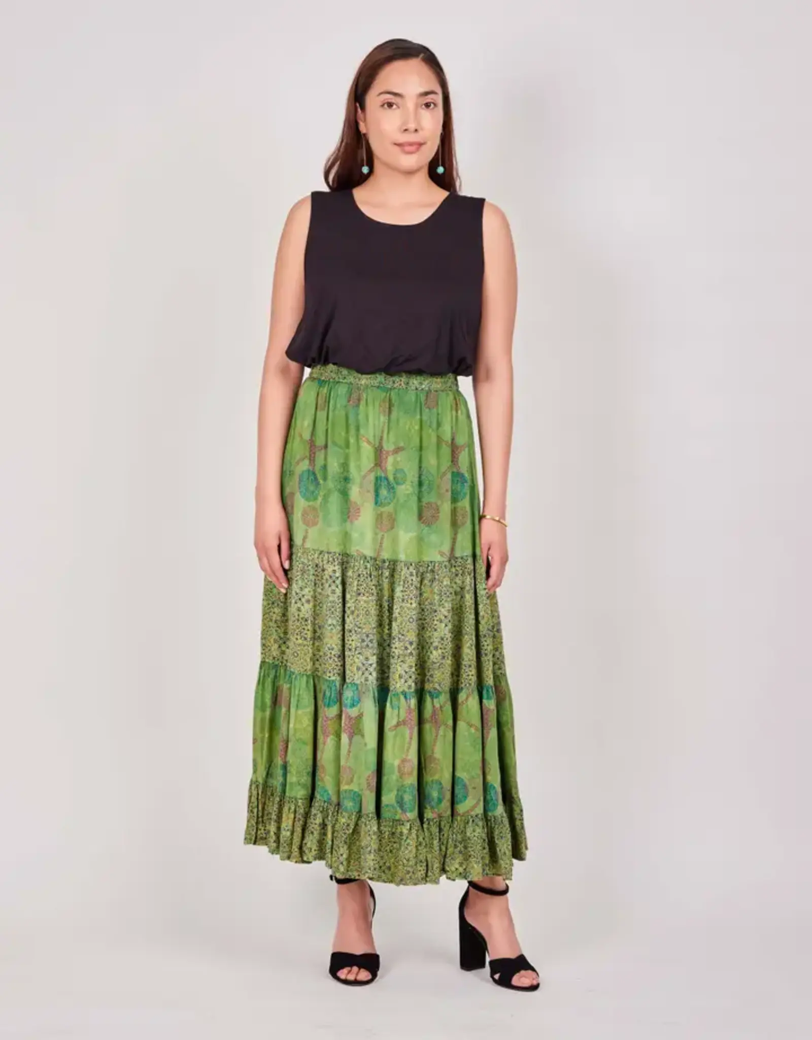 Windhorse Trading Inc. Tiered Maxi Skirt