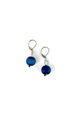 Sea Lily Blue Geode Earring