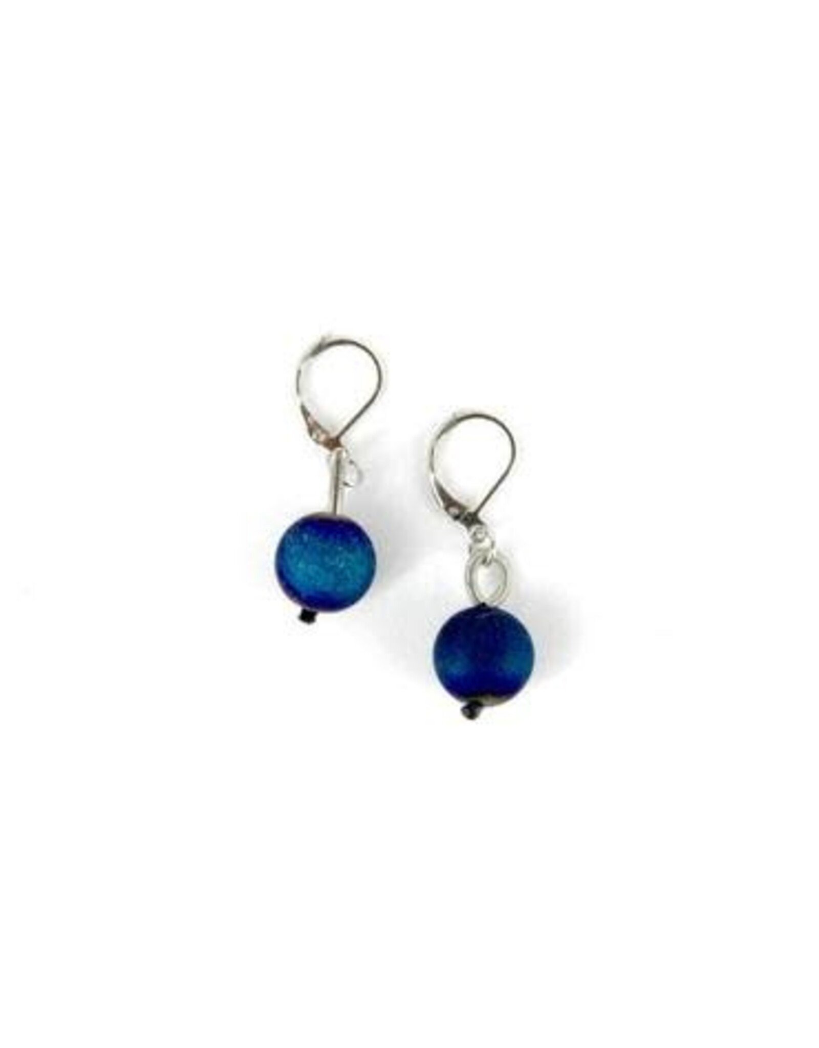 Sea Lily Blue Geode Earring