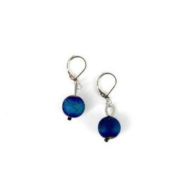 Sea Lily Blue Geode Earring