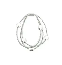 Sea Lily Three Stand Bracelet with Silver Discs