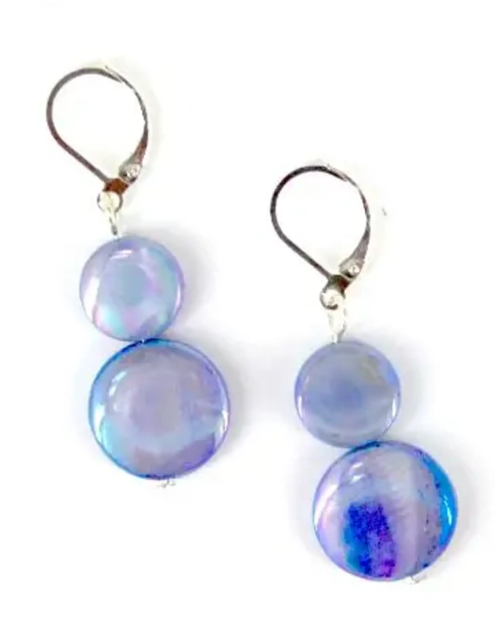 Sea Lily Mother of Pearl Coin Earrings