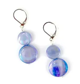 Sea Lily Mother of Pearl Coin Earrings