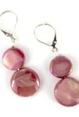 Sea Lily Mother of Pearl Coin Earrings