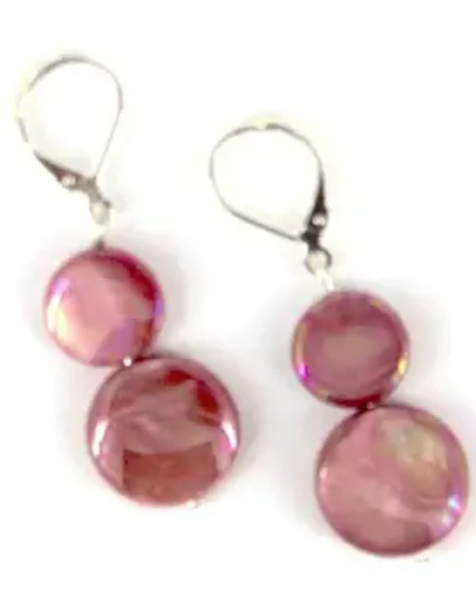 Sea Lily Mother of Pearl Coin Earrings