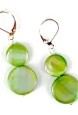 Sea Lily Mother of Pearl Coin Earrings