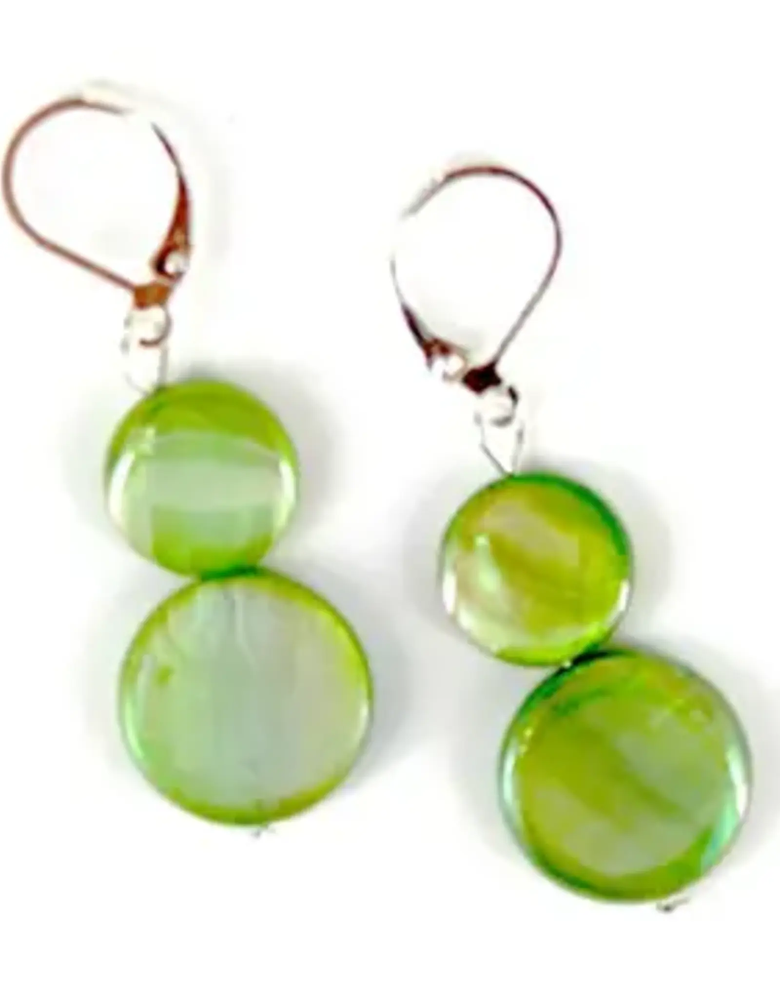 Sea Lily Mother of Pearl Coin Earrings