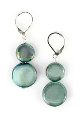 Sea Lily Mother of Pearl Coin Earrings