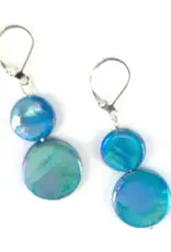 Sea Lily Mother of Pearl Coin Earrings