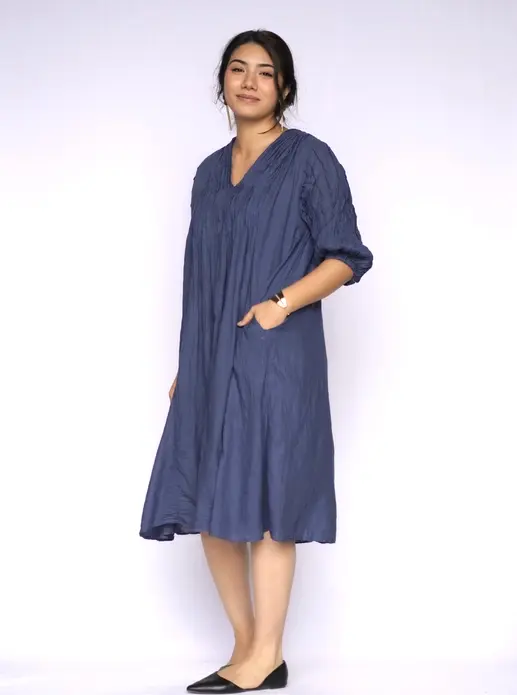 white christmas dresses Woven Cotton Gauze Maxi Dress with Side Pockets Light Blue from a.ren