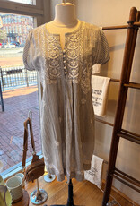 Dolma Embroidered Stripe Dress