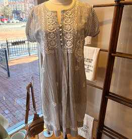 Dolma Embroidered Stripe Dress