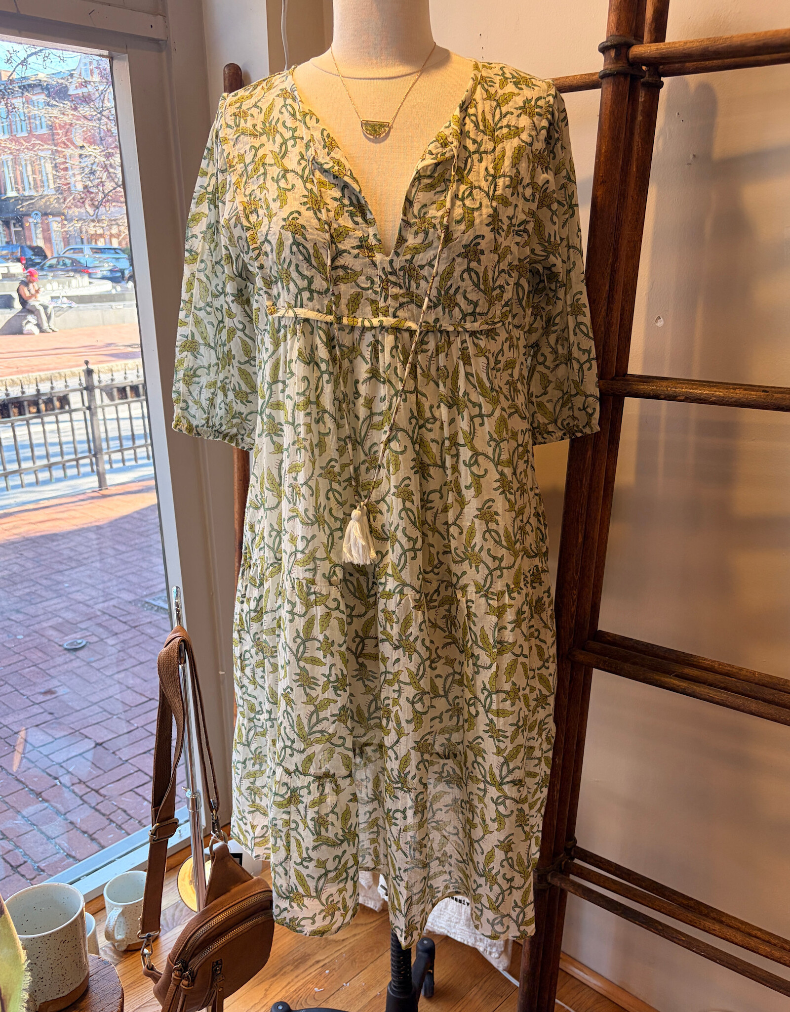 Dolma Floral Handblocked Cotton Dress