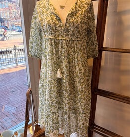 Dolma Floral Handblocked Cotton Dress