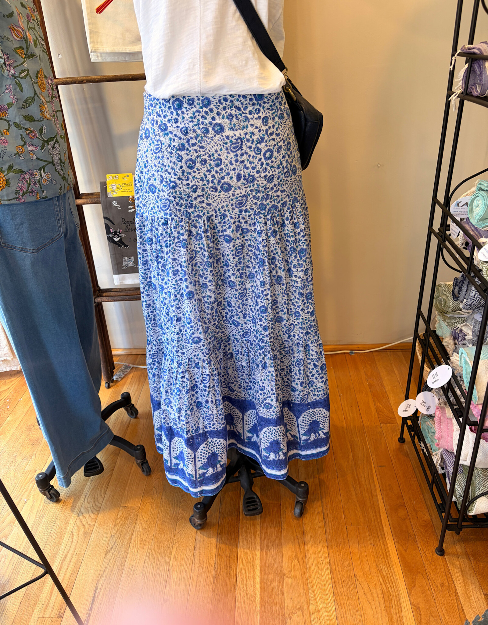 Dolma Indian Print Tiered Cottton Skirt