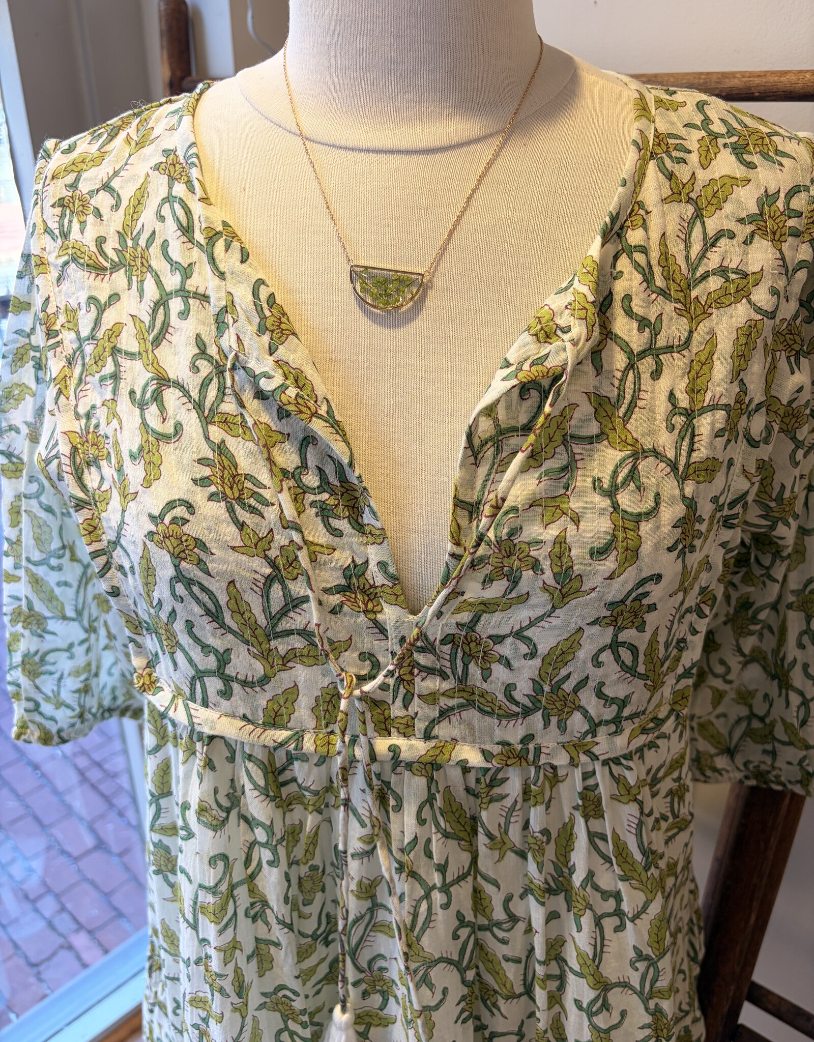 Dolma Floral Handblocked Cotton Dress