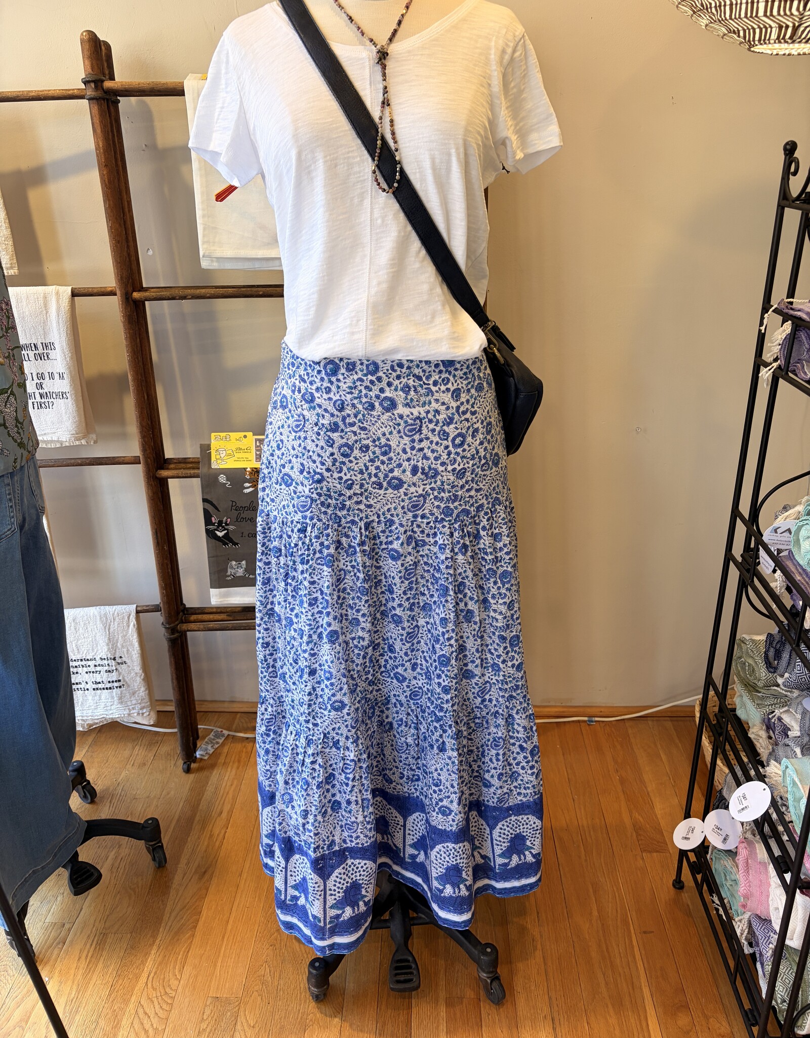 Dolma Indian Print Tiered Cottton Skirt