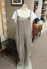 Saga Striped LInen Overalls