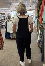 Saga Striped LInen Overalls