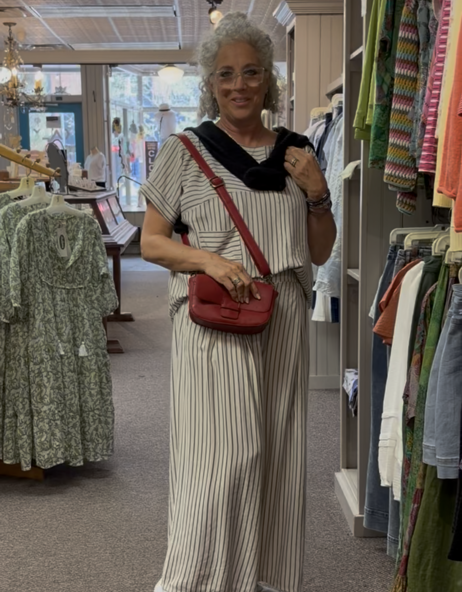 Saga Striped Wide Leg Cargo Pant