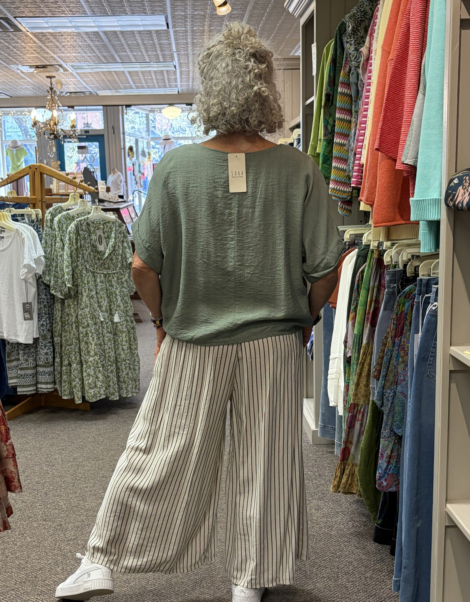 Saga Striped Wide Leg Cargo Pant