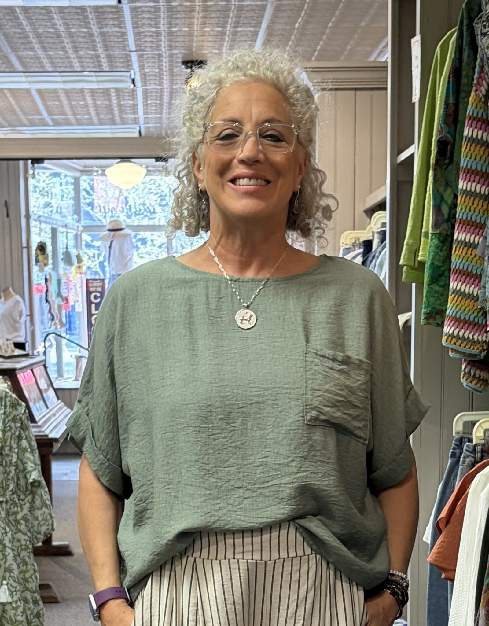 Saga Rayon Pocket Top