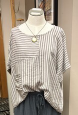 Saga Striped One Pocket Top